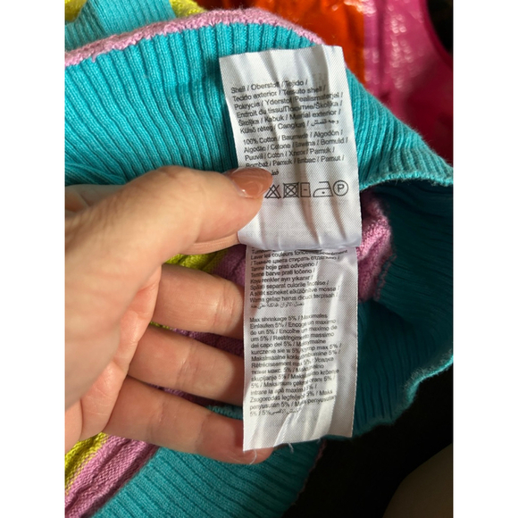 Women's Vero Moda Colorblock Crew Neck Sweater XL Pink Blue Rainbow Multicolour - Picture 8 of 10